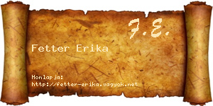 Fetter Erika névjegykártya